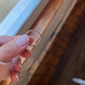 Silver beaded Pandora ring